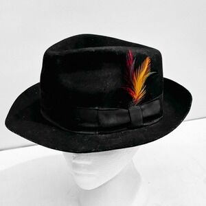 J Hats Americana Collection Men's Fedora 100% Wool Hat Dapper Costume Feather